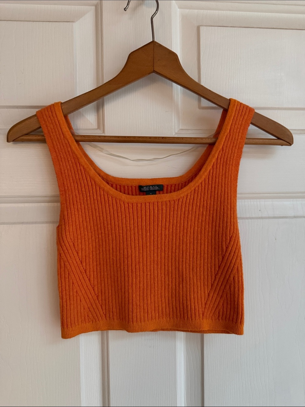 wild fable Bright Orange Ribbed Crop Tank